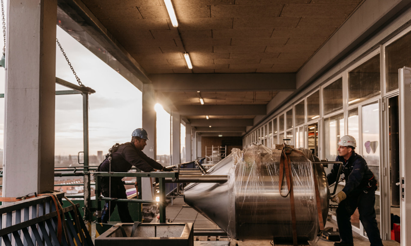 Eiber Brouwinstallatie gaat naar binnen in op de zesde verdieping van The New Farm in Den Haag